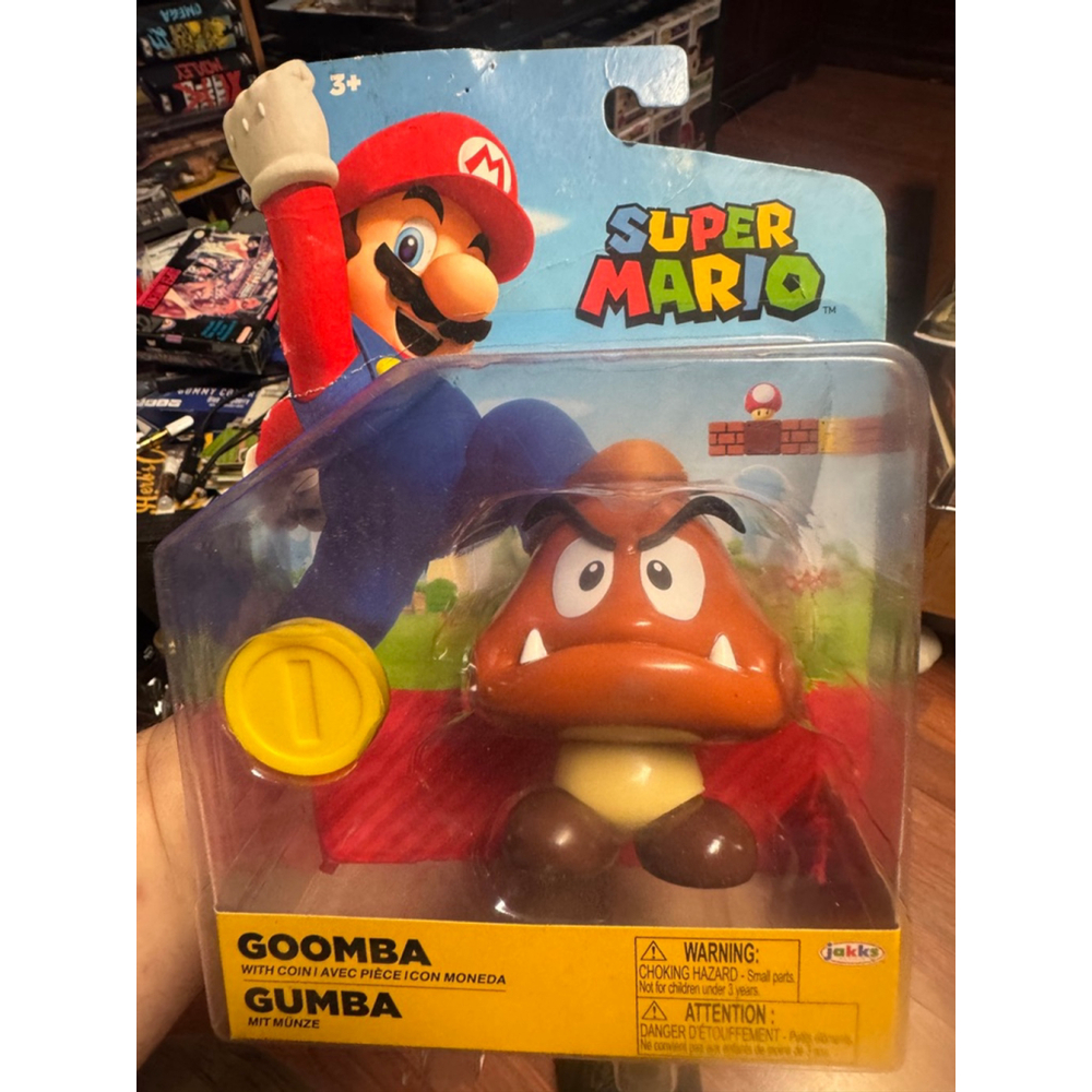 Super Mario 4inch Goomba with Coin Figure Jakks Pacific